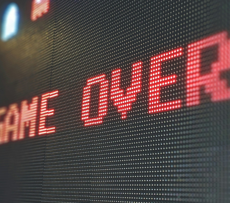 Game over on an arcade screen