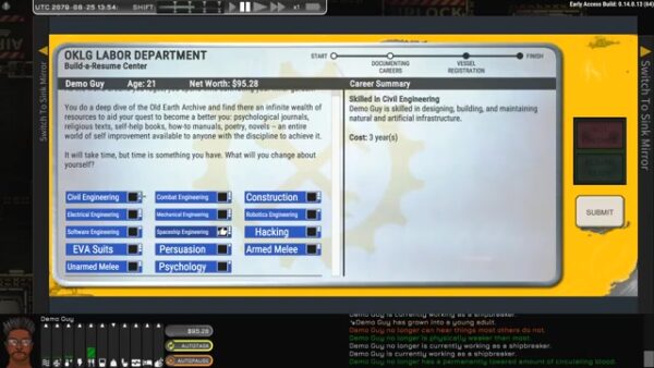 Ostranauts gameplay screenshot