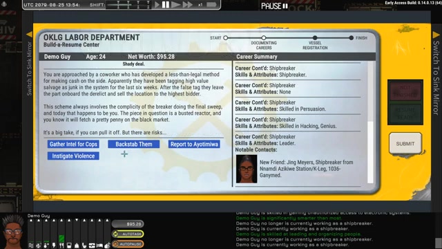 Ostranauts gameplay screenshot