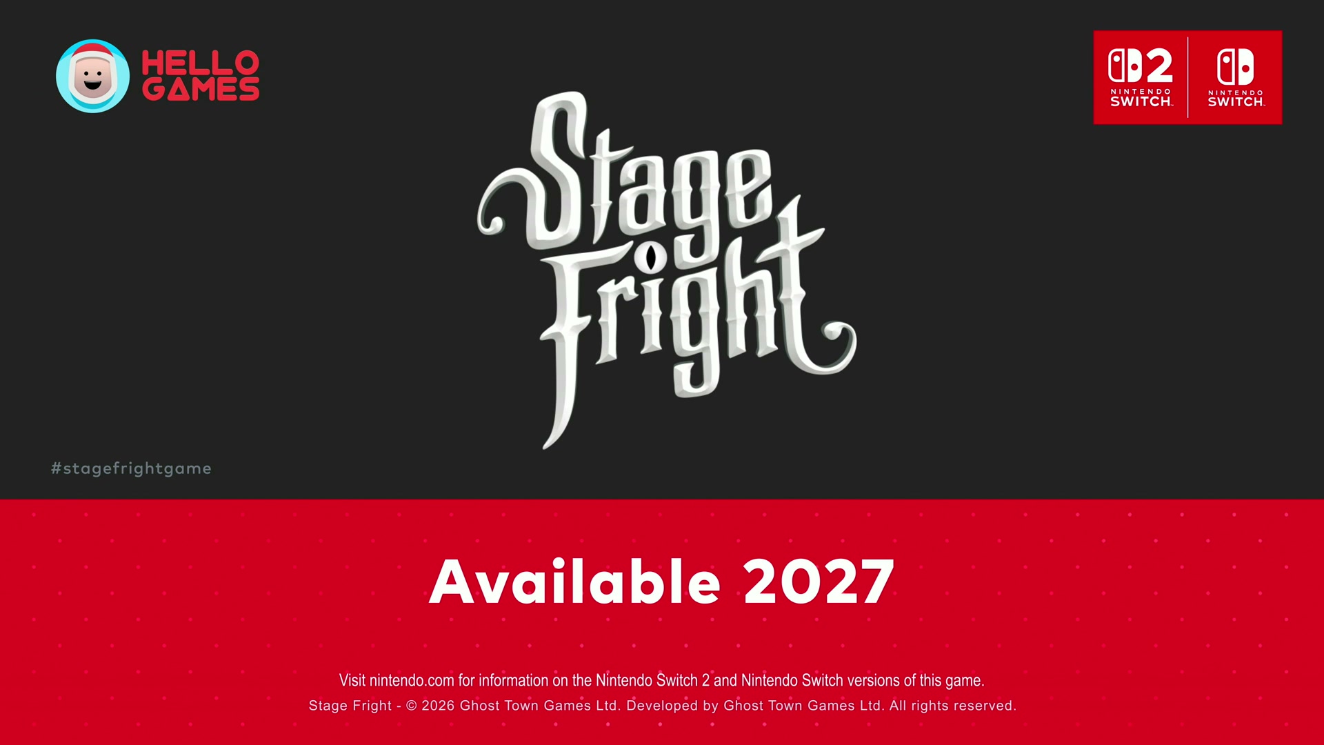 Stage Fright screenshot from its Nintendo Direct September 2026 trailer