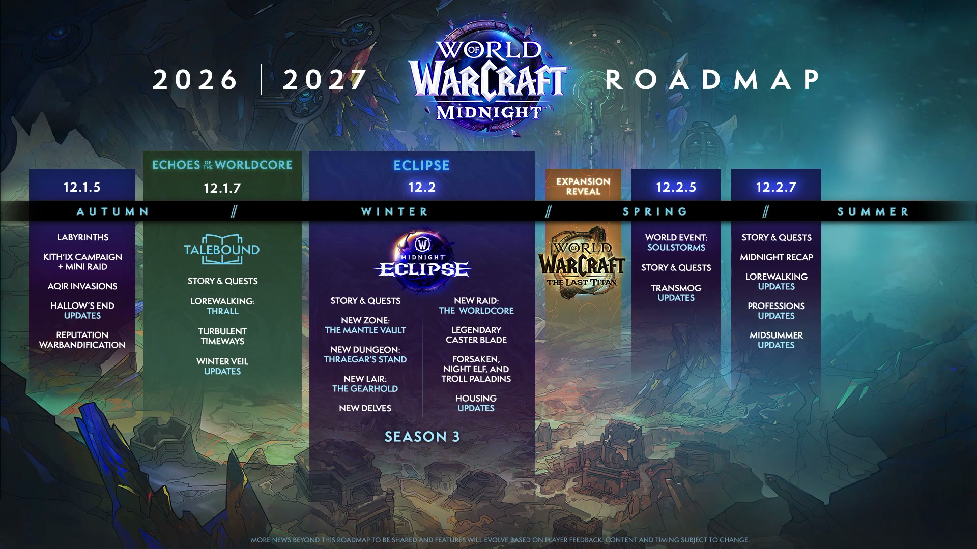 World of Warcraft: Midnight screenshot from its World of Warcraft: Midnight What's Next panel at BlizzCon 2026 trailer