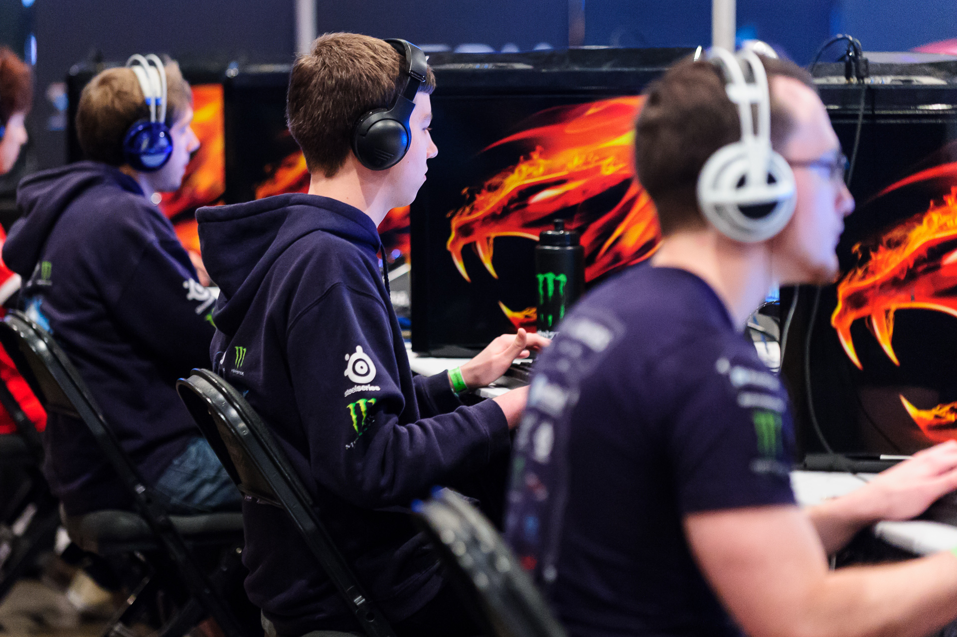 Evil Geniuses StarCraft II players competing at the 2012 MLG Fall Championship