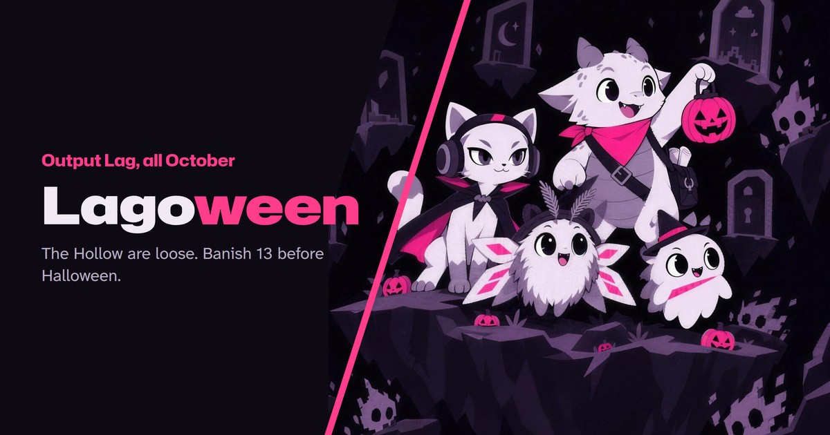 Lagoween at Output Lag: the guild in Halloween costumes